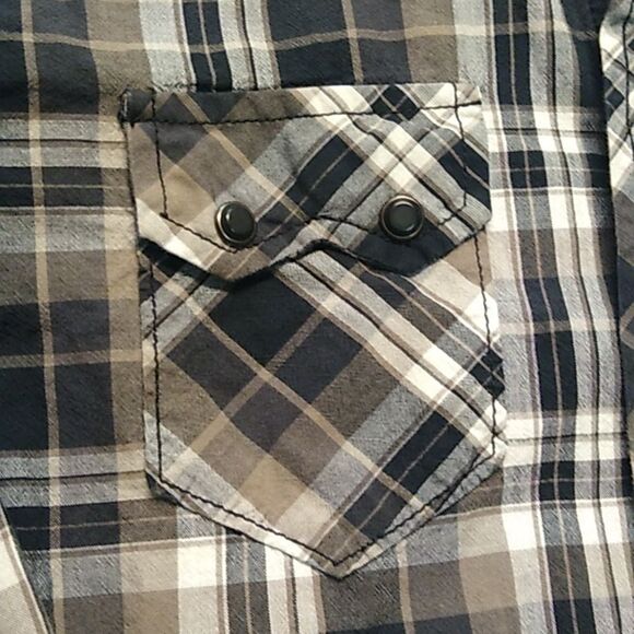 Black Snap Arizona Jean Men's Med Cotton Long Sleeve Double Snap Front Pockets t - Picture 3 of 6